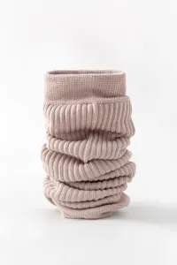 Men's ribbed knit mid tube cotton socks detailed view showing soft texture and cozy winter wear.