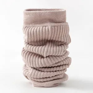 Cozy pink ribbed knit scrunched socks boot cuffs comfortable winter daily wear accessories