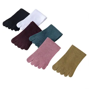 Women men five toe socks yoga sports mid-calf breathable cotton socks multi-color set