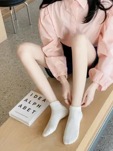 Calcetines cortos de verano de malla blanca transpirable para mujer, patucos de algodón.