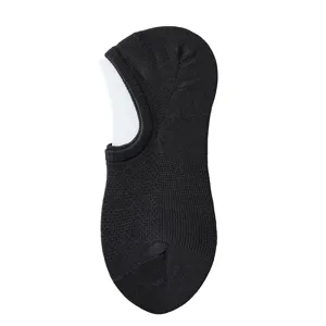 Men breathable mesh low cut boat socks summer anti-slip casual invisible socks black
