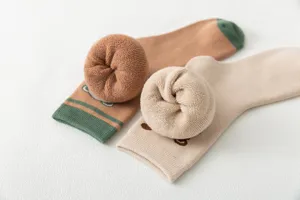 Thick winter socks for women cute cotton mid-tube thermal terry socks casual wear