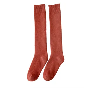 Bequeme Baumwoll Kniestruempfe fuer Damen, dicke Fleece Winterwaerme Freizeit Strumpfwaren Alltag.