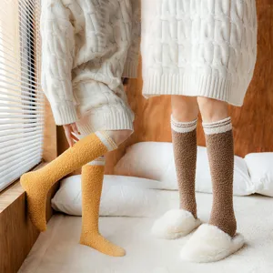 Damen Herbst Winter Korallenfleece Wadenstrümpfe kuschelig warme flauschige Schlaf Strümpfe