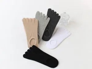 Calcetines de cinco dedos hombre corte bajo transpirables finos invisibles estilo verano