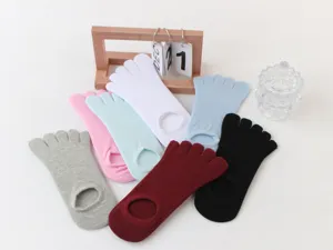 Women summer five toe socks shallow cut boat socks yoga sports invisible toe socks