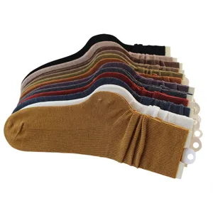 Donne calzini tinta unita a coste slouch moda autunno inverno casual metà tubo mucchio