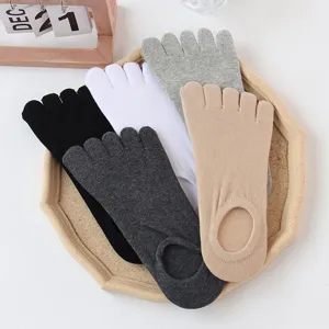Calcetines de Cinco Dedos para Hombre Tubo Corto Boca Baja Transpirable Delgado Invisible Separación de Dedos Yoga Deportivo