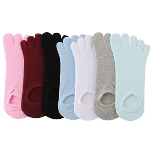 Women five toe socks low cut boat socks split toe yoga sports socks multicolored