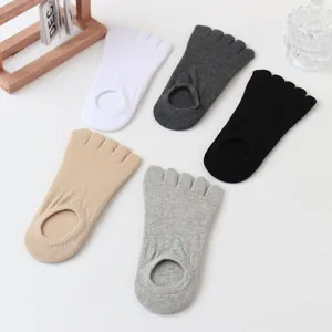 Calcetines de cinco dedos hombre transpirables corte bajo invisibles verano confort suave