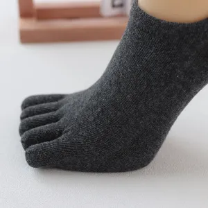 Calcetines de cinco dedos hombre transpirables cortos deportivos gris oscuro