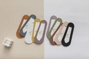 Summer V-neck ice silk boat socks, trendy candy color short socks for women daily wear.