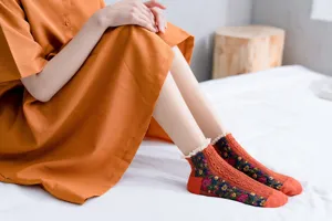 Women Japanese style floral ruffle short socks comfortable cotton socks daily wear