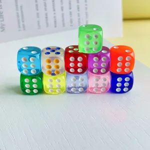 Colorful translucent acrylic resin dice accessories for DIY crafts phone case charm detail