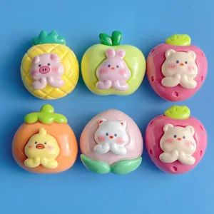 Süße Harz Tier Frucht Anhänger Set, ideal für DIY Handyhülle und Haarschmuck Dekoration.