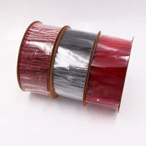 Velvet ribbon roll detail view, crinkled fabric trim for DIY crafts and decor, 40mm wide.