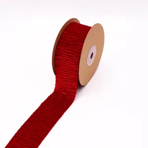 Red velvet ribbon roll for gift wrapping, wedding and Christmas decoration crafts 40mm width