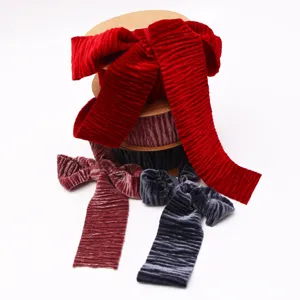 Premium 40mm velvet ribbon roll for DIY bows, wedding and Christmas decoration, 5m length.