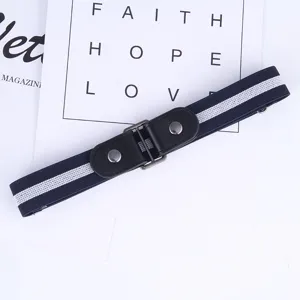 Invisible elastic stretch belt for women, buckle-free casual jeans waistbelt design.