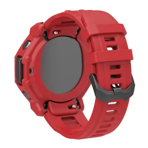 Funda protectora y correa de silicona roja para smartwatch resistente de 48 mm, accesorio.