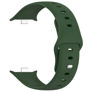 Dunkelgrünes Silikon Ersatzarmband für Smartwatch mit Schnellverschluss und Stiftschließe.