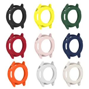 Detailed view of silicone smartwatch protective cases in various vibrant color options.