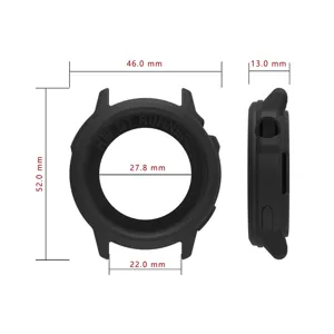 Silicone protective case for Huawei GT Runner 2, black anti-drop smartwatch accessory detail.