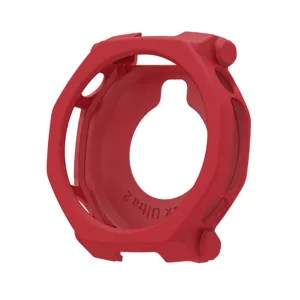 Red silicone hollow protective case for Amazfit T-Rex Ultra 2 smart sports watch bumper cover