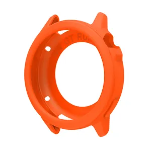 Durable silicone protective case for smartwatch orange shockproof cover replacement part