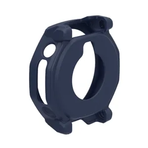 Dark blue rugged smartwatch protective case, hollow anti-drop silicone cover for outdoor watches.