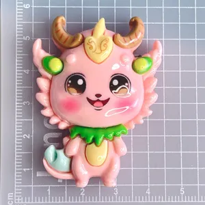Cute pink dragon resin charm for DIY phone case, hair clip and craft decoration accessories.