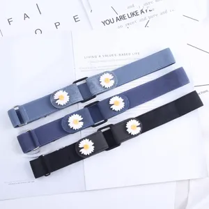 Elastic invisible waist belt for women with cute daisy decoration casual daily wear