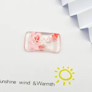 Resin sweet candy cabochons DIY pink heart charms for phone case jewelry making crafts