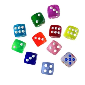 Colorful acrylic resin rounded dice DIY accessories for phone case pendants entertainment materials