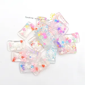 DIY Resin Candy Crystal Cabochons Cute Colorful Glitter Charms For Phone Case Hair Clip Jewelry Making Craft