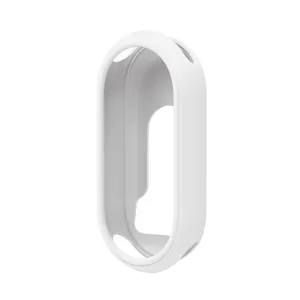 Weisse Silikon Schutzhuelle Detailansicht, flexibles weiches Smartband Schutz Cover.