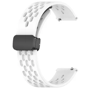 Ademende siliconen horlogeband met magnetische vouwsluiting vervangende band voor smartwatch