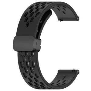 Vervanging siliconen ademende horlogeband met magnetische vouwsluiting voor horloge.