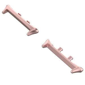 Closeup detail view of rose gold metal watch connector, durable watch accessory replacement.