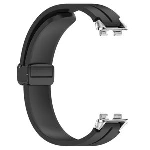Cinturino di ricambio in silicone per orologio con connettore metallico dettaglio.