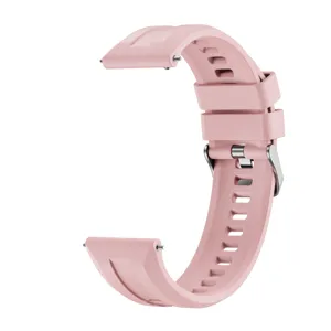 Rosa Silikon Uhrenarmband Ersatzarmband mit Metallschliesse und Schnellverschluss.