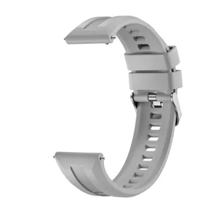 Silikon Uhrenarmband Detailansicht mit Schnellverschluss Pin und Metallschnalle.
