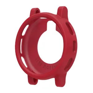 Funda protectora de silicona roja para smartwatch, carcasa protectora hueca semiabierta