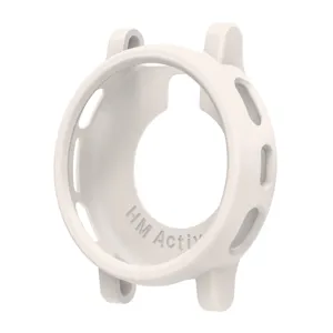 Fundas protectora de silicona para reloj inteligente, diseño hueco, color blanco.