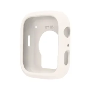 Custodia protettiva in silicone bianco compatibile con smartwatch, accessorio morbido e resistente.