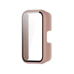 Roze PC beschermhoes met schermprotector voor Samsung Galaxy Fit3 smartwatch accessoire