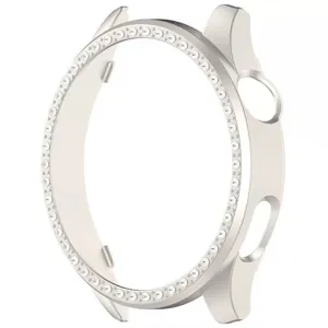 Funda parachoques smartwatch diamantes plateados elegante marco PC protector accesorios reloj.