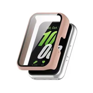 PC beschermhoes en schermprotector voor Samsung Galaxy Fit3 smartwatch roze cover