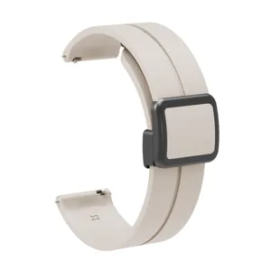 Replacement silicone watch band 22mm with magnetic folding clasp, comfortable and durable.