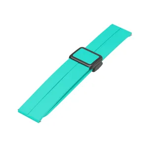 Silicone watch strap with magnetic folding buckle replacement accessory for smartwatches.